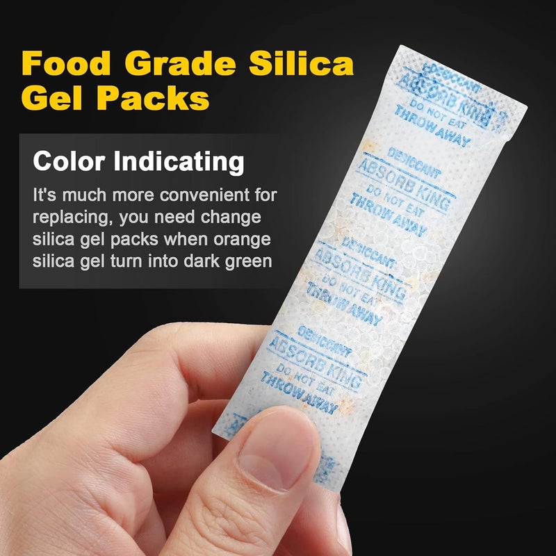 Absorbking Moisture Absorbers – 250 Packs 5 Gram Silica Gel Packs Food Grade Desiccant Packs, Premium Desiccant Packets for Storage, Color Indicating Silica Gel for Spices, Jewelry, Shoes, Electronics, Tool Box - Image 3